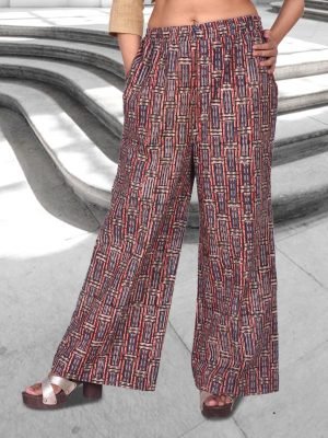 Maroon Dabu Printed Palazzo