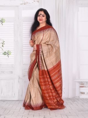 Rust Ghicha Silk Saree