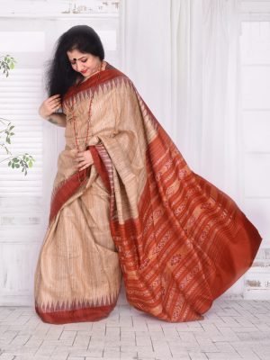 Rust Ghicha Silk Saree