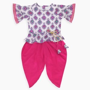 Fuschia Dhoti Top Set