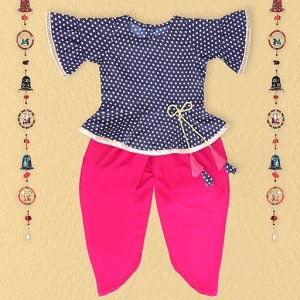 Navy Blue Dhoti Top Set