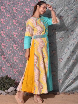 Embroidered Boat Neck Kurti