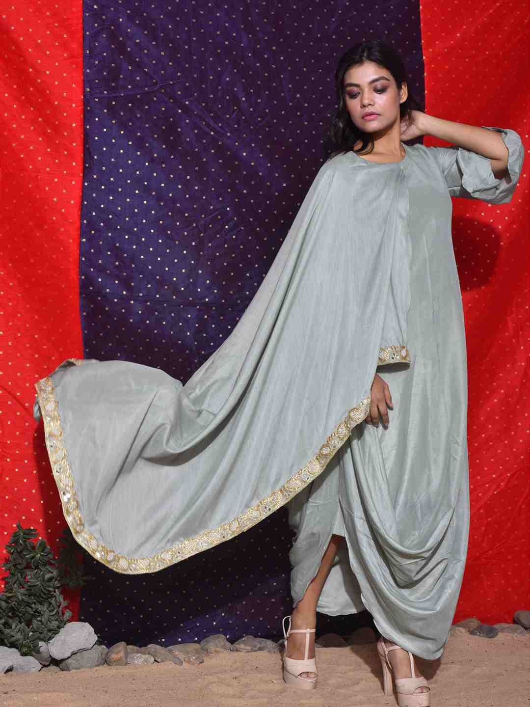 Dhoti Drape Gown