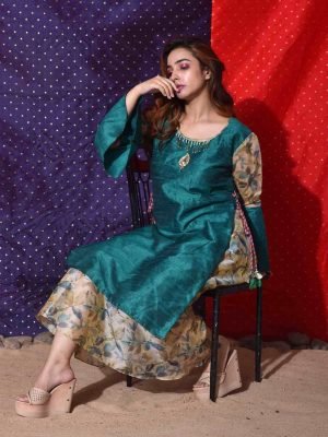 Green Double Layered Kurta