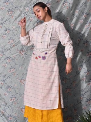 Embroidered Victorian Yoke Kurti