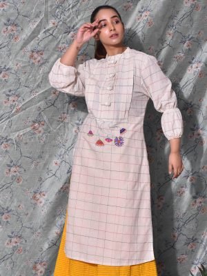 Embroidered Victorian Yoke Kurti