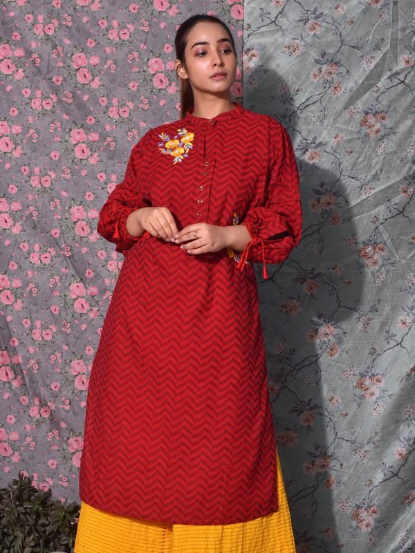 Pleated Zig-Zag Kurti