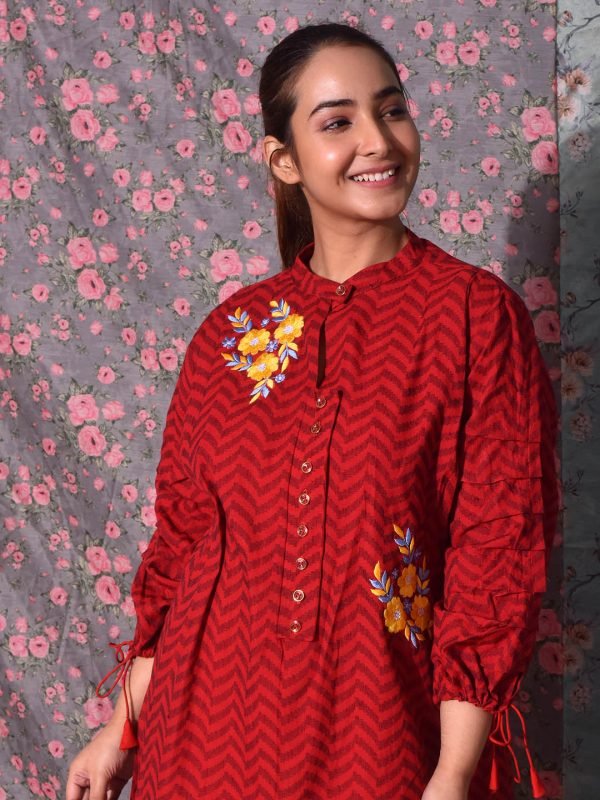 Pleated Zig-Zag Kurti