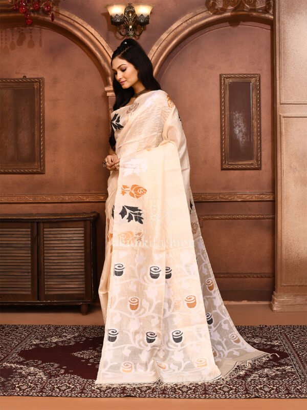 tussar silk jamdani saree