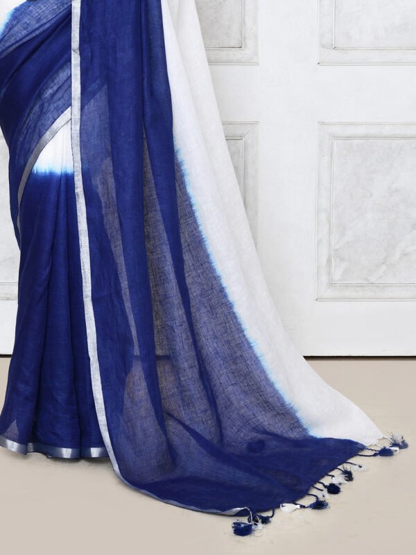 tie and dye linen saree