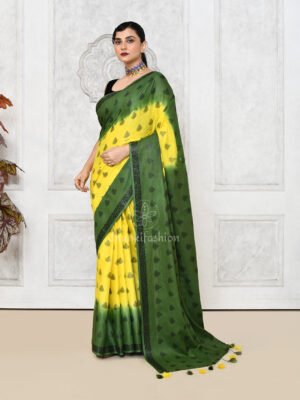 Yellow Jamdani Cotton Saree