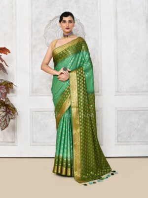 Green Mul Cotton Jacquard Saree