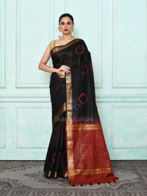 Dual Tone Shibori Silk Saree