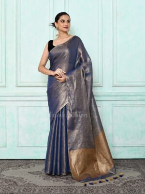 Royal Blue Zari Saree