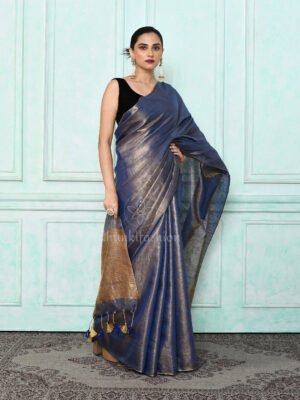 Royal Blue Zari Saree