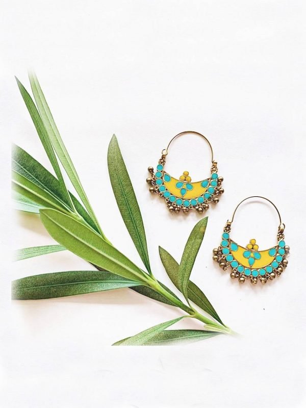 Turquoise Crescent Shaped Earrings