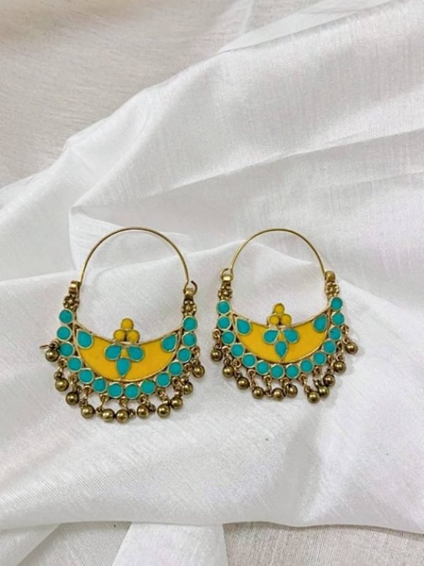 Turquoise Crescent Shaped Earrings