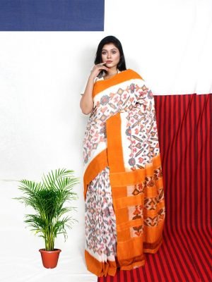 Offwhite Pachampalli Ikkat Saree