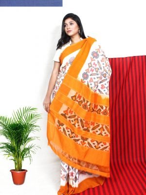 Offwhite Pachampalli Ikkat Saree