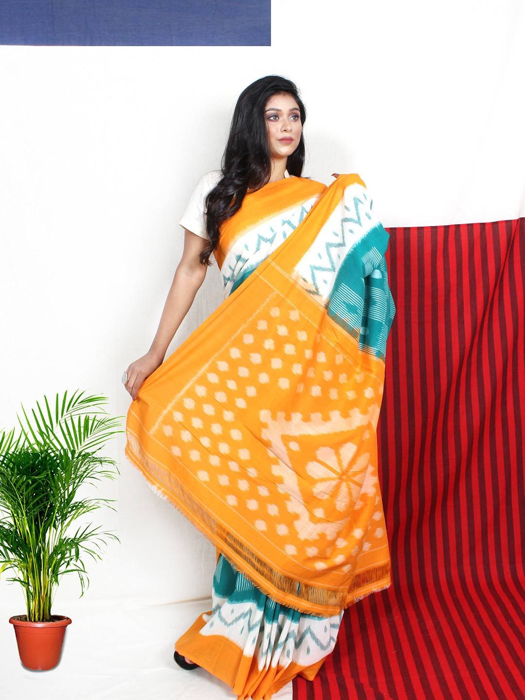 Green Pachampalli Ikat Saree