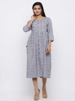 Stripe Embroidered Kurti