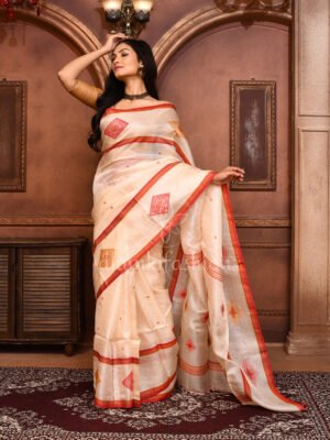 Muga Tussar Jamdani Saree