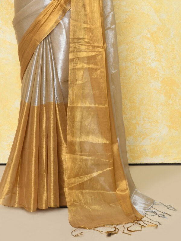 Gold tissue saree