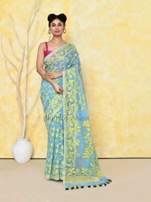 Sky Blue Jamdani Saree