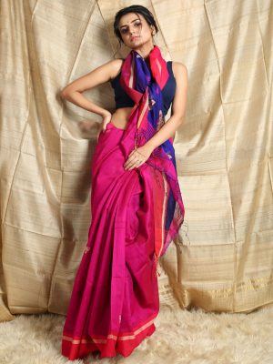 Pink Butterfly Weaving Saree