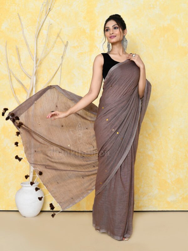 Pure cotton sequin saree