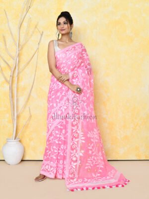 Pink Jamdani Saree