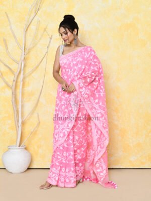 Pink Jamdani Saree