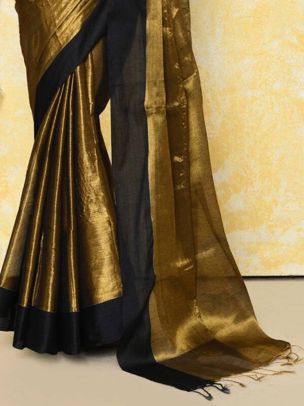 Golden tissue saree