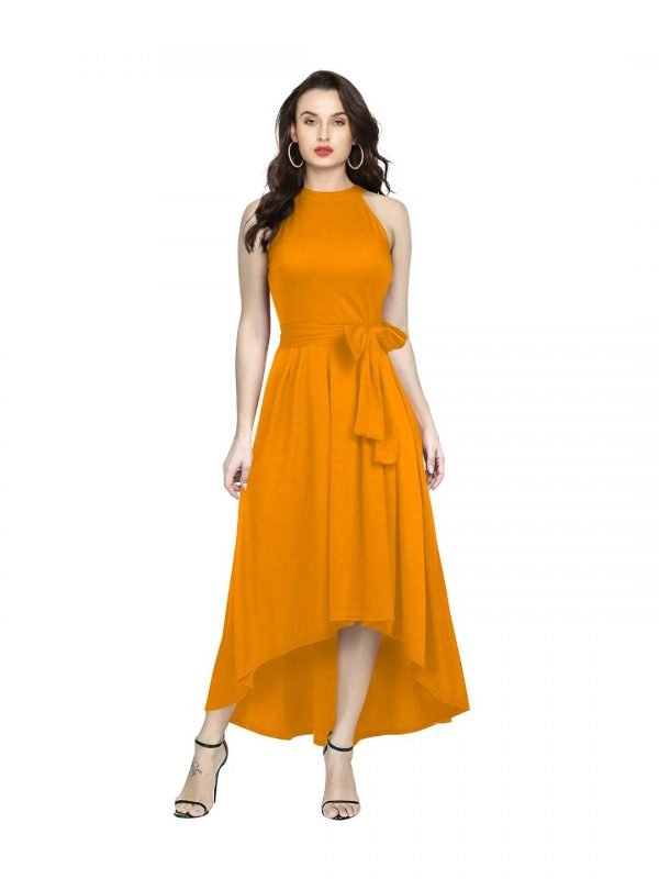 Yellow Halter Neck Gown