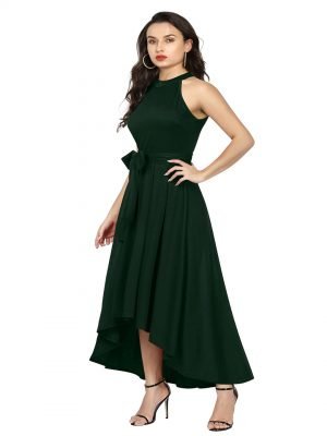 Green Halter Neck Gown