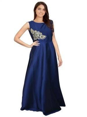 Paris Blue Taffeta Gown