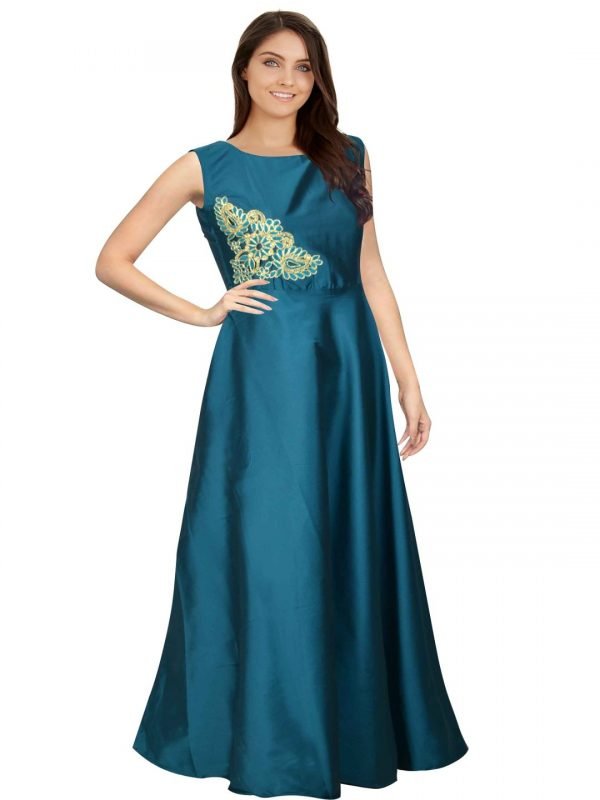 Sea Green Taffeta Gown - Image 2