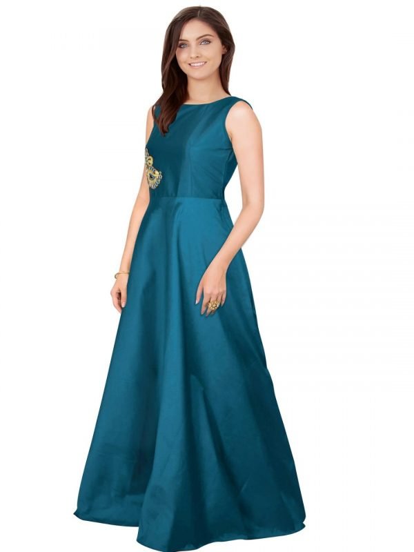 Sea Green Taffeta Gown - Image 3