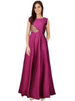 Purple Taffeta Gown