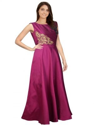 Purple Taffeta Gown