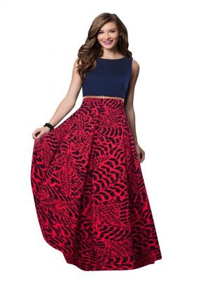 Dark Pink Printed Gown