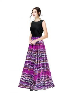 Purple Printed Gown