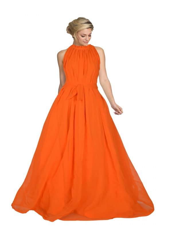 Orange Georgette Gown