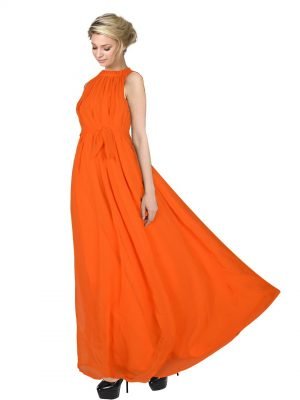 Orange Georgette Gown