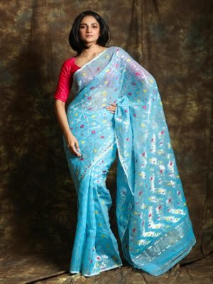 Sky Blue Jamdani Saree