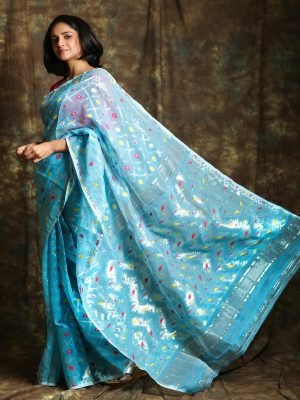 Sky Blue Jamdani Saree