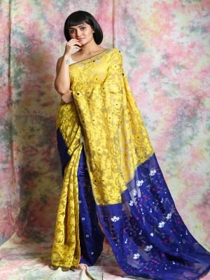 Yellow Patli Jamdani Saree