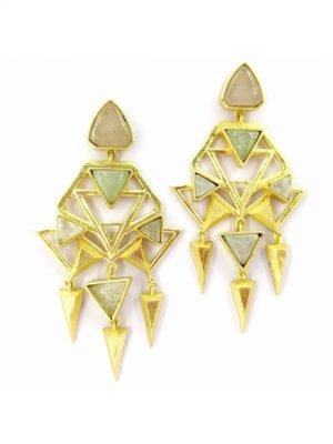 Art Deco Golden Chandelier Earrings