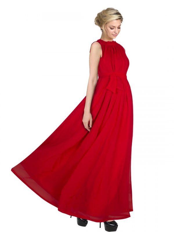 Red Halter Neck Gown - Image 3