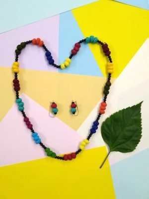 Multicolored Beads Neckwear Set